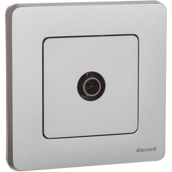 Розетка телевизионная TV Inspiria 2дБ 0-2400мГц с топологией "звезда" механизм алюм. IEK 673852