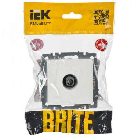 Розетка телевизионная оконечная TV СП Brite РТВ11-0-БрБ механизм бел. IEK BR-A10-O-K01