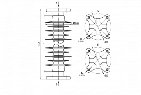 Изоляторы опорные полимерные типа ОСК 16-35 на напряжение 35 кВ