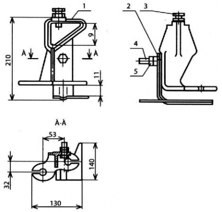 Стойка сочлененного прямого фиксатора КС-115