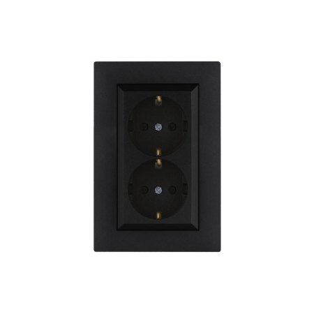 Розетка 2-я Karea RIZZ STAR с заземл. чер. Makel 88054082