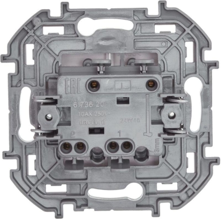 Выключатель 2-кл. Inspiria 10А IP20 250В 10AX механизм бел. IEK 673620
