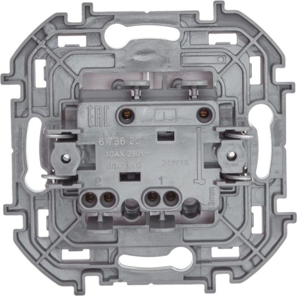 Выключатель 2-кл. Inspiria 10А IP20 250В 10AX механизм бел. IEK 673620