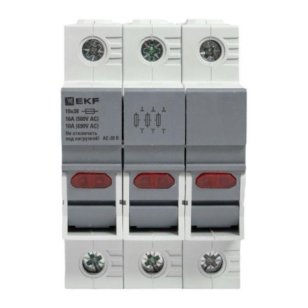Предохранитель-разъединитель DF 10х38 3п (тип ПВЦ) EKF df103-e
