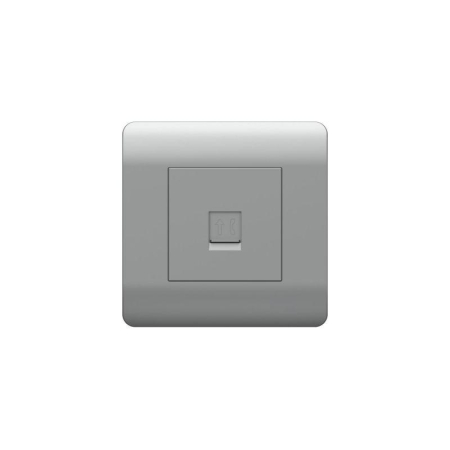 Розетка телефонная 1-м NEW3-E RJ11 серебр. CHINT 431415