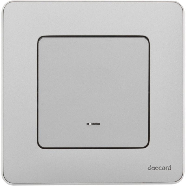 Выключатель 1-кл. Inspiria 10А IP20 250В 10AX с подсветкой/индикацией механизм алюм. IEK 673612