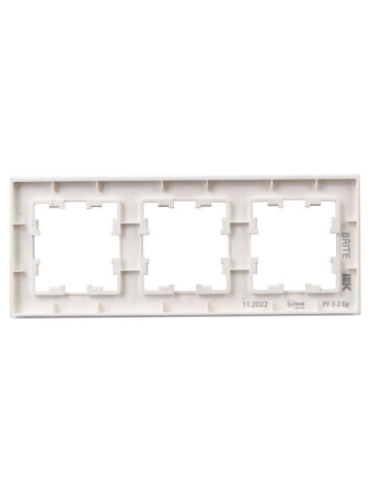 Рамка 3-м BRITE РУ-3-2-Бр стекло розовый матов. IEK BR-M32-G-31-K14