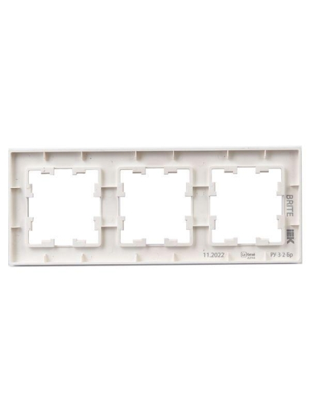 Рамка 3-м BRITE РУ-3-2-Бр стекло розовый матов. IEK BR-M32-G-31-K14