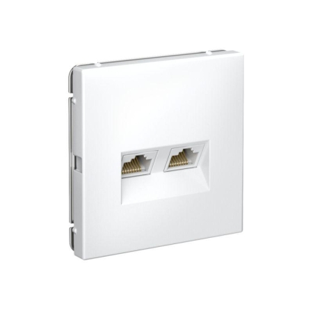 Розетка компьютерная 2-м ArtGallery 2хRJ45 кат.6A механизм бел. SE GAL000188