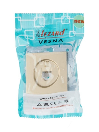 Розетка компьютерная VESNA зол. 140 LEZARD 742-3688-140