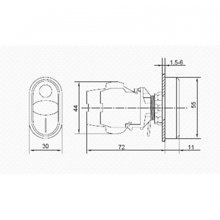 Кнопка LA32 красно-зел. "Пуск-Стоп" с подсветкой NO+NC Rexant 36-5542