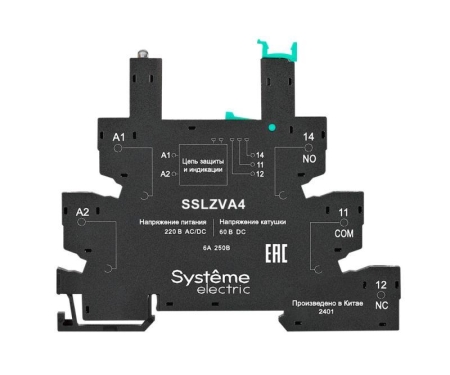 Розетка 230В AC/DC для реле интерфейсного 60В DC винтовой зажим SE SSLZVA4