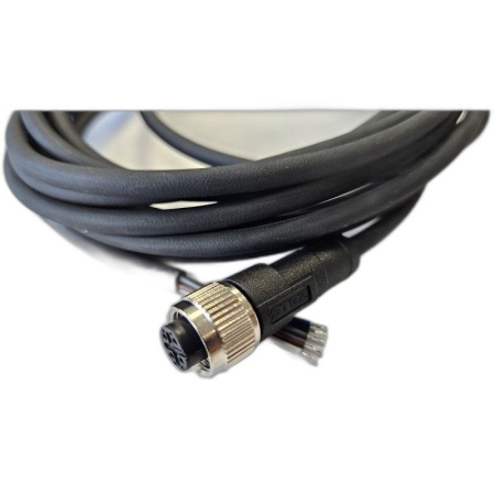 Кабель M12 5A гнездовой 5000мм прямой полиуретан свободный конец СЦМ120023-05A-2-05000 черн. СТЭЗ 185210650
