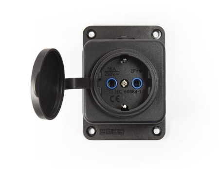 Розетка р резиновом корпусе EMAS EKS116PG1