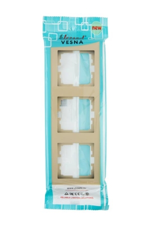 Рамка 3-м VESNA вертикал. без вставки зол. LEZARD 742-3600-153