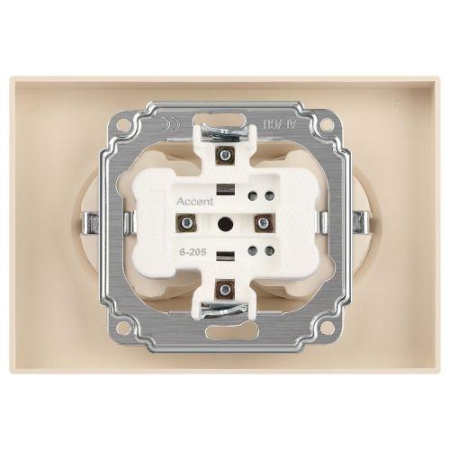 Розетка 2-м СП Accent 6-205-04 16А IP20 250В 2P+E Schuko AL/CU шампань Intro Б0063492