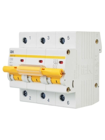 Выключатель автоматический модульный 3п C 50А 10кА ВА47-100 KARAT IEK MVA40-3-050-C