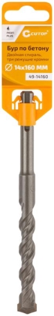 Бур по бетону Profi Plus двойн. спираль три пылеотводящие кромки 14х160мм Cutop 49-14160