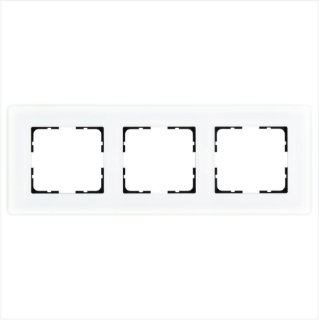 Рамка 3-м G-Glass закругленная стекло матов. бел. Jasmart G1003GW-RM