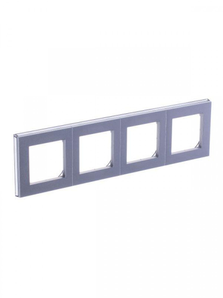 Рамка Levit 4п серебр./дым. черн. ABB 2CHH015040A6070