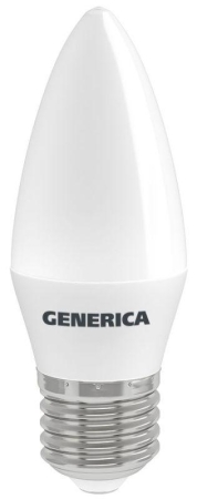 Лампа светодиодная C35 10Вт свеча 6500К E27 230В GENERICA LL-C35-10-230-65-E27-G