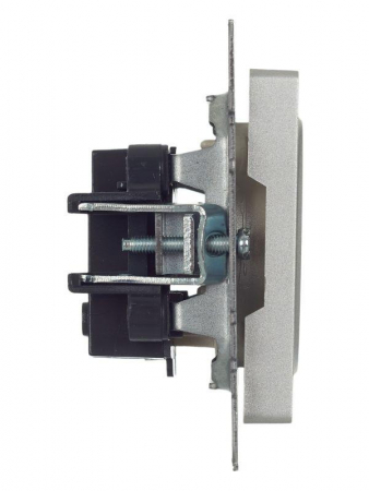 Розетка BRITE РС10-1-0-БрА 10А без заземл. без защ. шторок механизм алюм. IEK BR-R10-10-K47