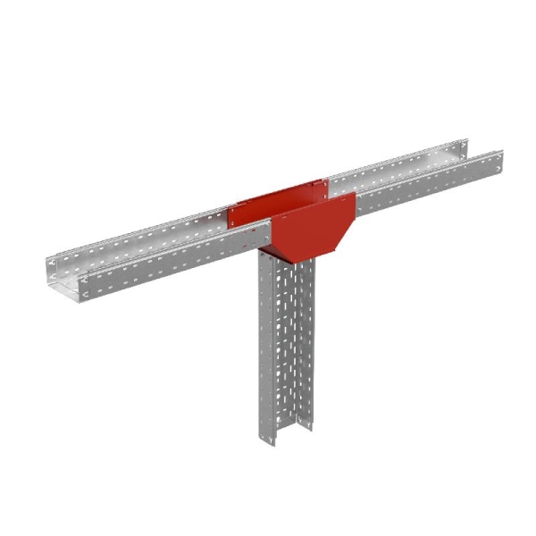 Отвод для лотка Т-образ. вертикал. вниз с разворотом трассы на 90град. 200х100 сталь 1мм "ПЛЮС" TDVplus90-100-200 КМ PL2258