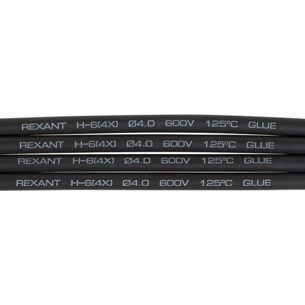 Трубка термоусадочная двустенная клеевая 4/1 (4:1) 1м черн. (уп.10шт) Rexant 23-4006