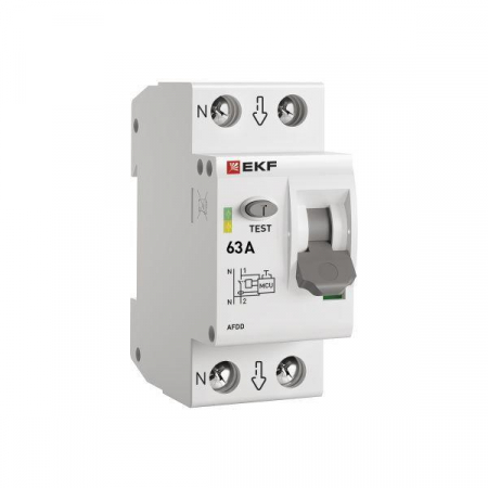 Устройство защиты от дугового пробоя (УЗДП) 1P+N 63А PROxima EKF afdd-2-63-pro