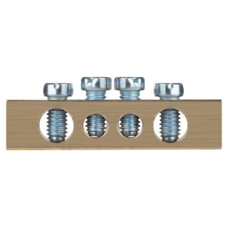 Шина NO-122-01 PEN земля-ноль 6х9мм 4/2 латунная с креплениями по краям Эра Б0047215