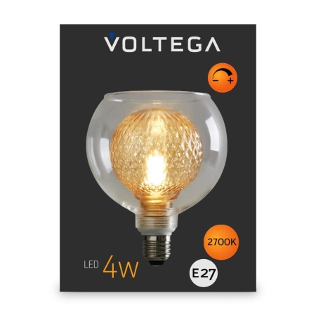 Лампа светодиодная Loft Led G125 4Вт 2700К E27 DIM Voltega 8546