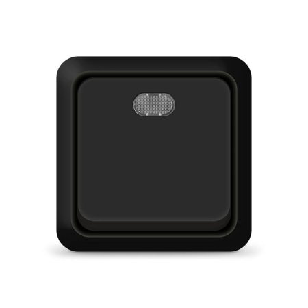 Выключатель 1-кл. ОП Олимп 10А IP20 с подсветкой черн. Universal 2212