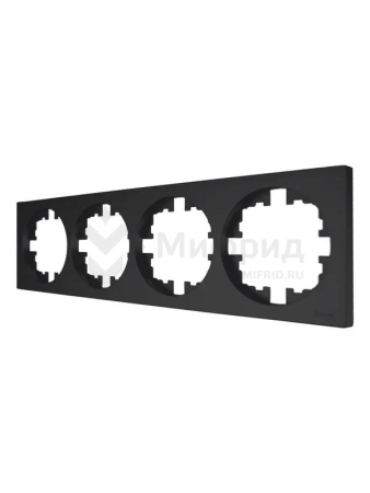 Рамка 4-м OSEN горизонт. квадрат механизм черн. бархат LEZARD 743-4200-149