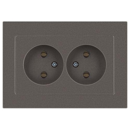 Розетка 2-м СП Accent 6-204-09 16А IP20 250В 2P AL/CU титан Intro Б0063433