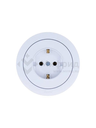 Розетка 1-м OSEN IP20 с заземл. ПБТ бел. LEZARD 743-0288-122B