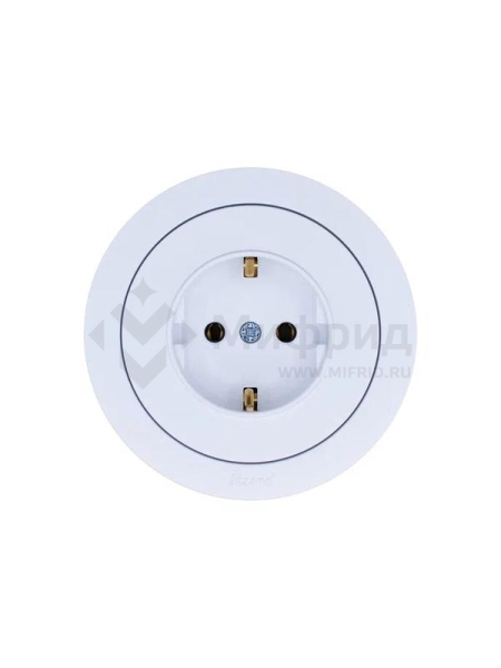 Розетка 1-м OSEN IP20 с заземл. ПБТ бел. LEZARD 743-0288-122B