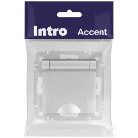 Розетка 1-м СП Accent 6-203-03 16А IP20 250В 2P+E Schuko с крышкой алюм. Intro Б0063721