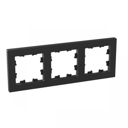 Рамка 3-м Эпика пластик черн. EKF UP1-FPB-03