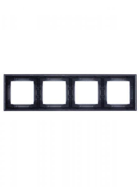 Рамка Levit 4п серебр./дым. черн. ABB 2CHH015040A6070