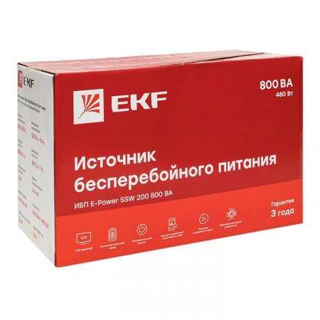 Источник бесперебойного питания линейно-интерактивный E-Power SSW 200 800ВА Proxima EKF SSW-280