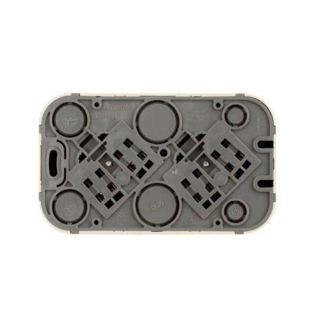 Розетка 2-м ОП Quteo 16А IP20 250В 2х2P+E с заземл. защ. шторки сл. кость IEK 782267