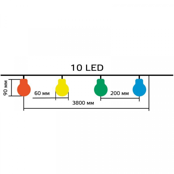 Гирлянда светодиодная садовая Solar "Большие Шары" 10 ламп мультицвет IP44 GAUSS GS035
