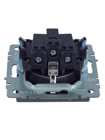 Розетка 1-м СП BRITE РС11-1-0-БрС 16А с заземл. без защ. шторки механизм сталь IEK BR-R11-16-K46