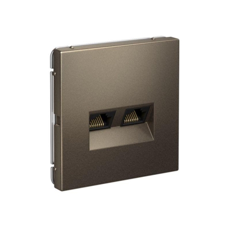 Розетка компьютерная 2-м ArtGallery RJ45 + RJ45 кат.5E механизм мокко SE GAL000685