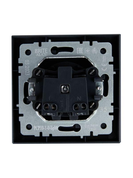 Розетка СП BRITE РСР10-1-0-БрМ 10А в сборе без заземл. без защ. шторок маренго IEK BR-R10-10-K35-F