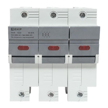 Предохранитель-разъединитель DF 22х58 3п (тип ПВЦ) EKF df223-e