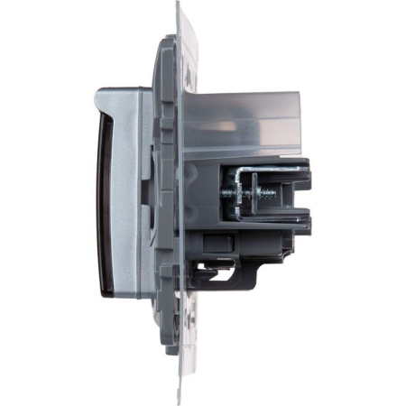 Розетка 1-м СП Etika 16А IP44 250В с заземл. со шторками с защ. крышкой безвинтов. зажимы алюм. IEK 672426