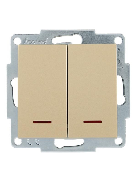 Выключатель двойной с подсветкой VESNA зол. LEZARD 742-3688-112