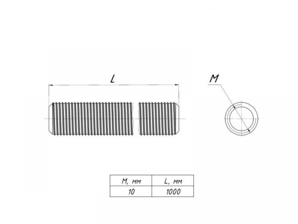 Шпилька М10x1000 EKF shpm10x1000