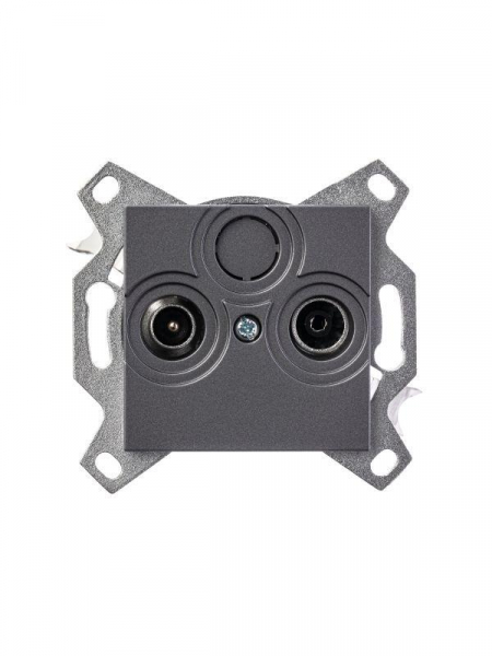 Розетка телевизионная оконечная TV/R Levit сталь ABB 2CHH083503A6069